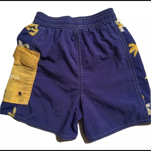 Ocean Pacific OP Toddler Boy Navy & Yellow Swim Trunks, Size 2T - Picture 2 of 5